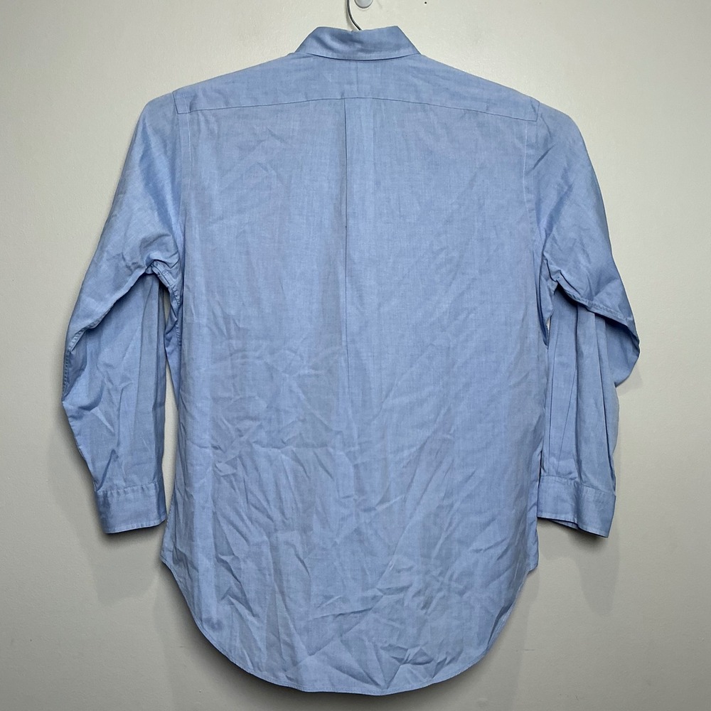 Ralph Lauren Men's Long Sleeve Button Down Shirt 16 32/33 Blue Oxford Flesh Pony - Picture 5 of 7